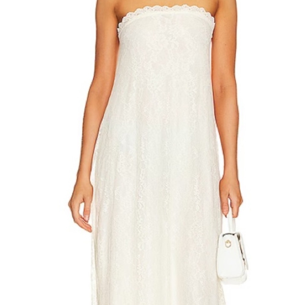WeWoreWhat Cream Lace Maxi Dress